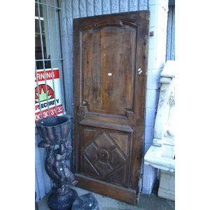 Antique 19th century French walnut entrance door, approx 201 cm…