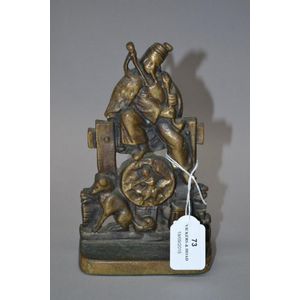 Old cast metal door stop, 'Scottish theme', approx 20 cm high,…