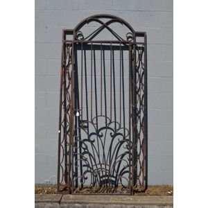 Impressive hand wrought iron Art Deco entrance grill door,…