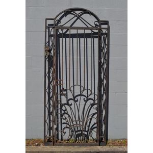 Impressive hand wrought iron Art Deco entrance grill door,…