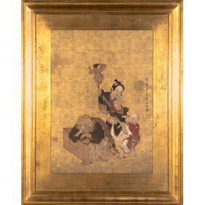 Japanese Puppeteer Panel: Hokkyo Shuho Takanobu Hitsu - Art - Oriental