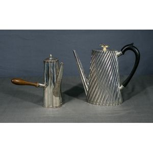 Two various early Victorian silver plate coffee pots. Bright…