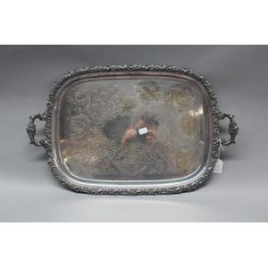 Large Hardy Bros Silver Plate Serving Tray with Twin Handles - Trays ...