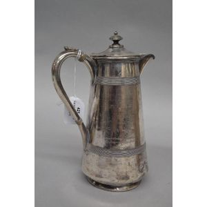 Antique early silver plate coffee pot, approx 22 cm high