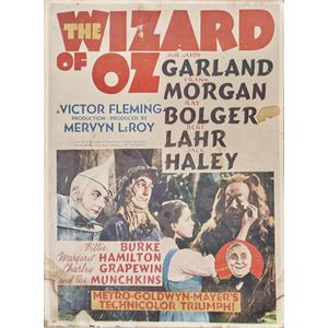 An original 'Wizard of Oz' movie poster, 1939 starring the…