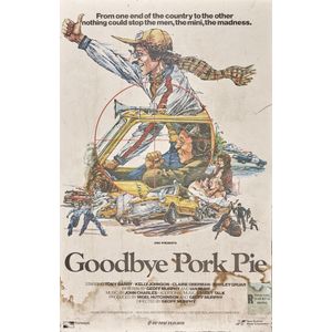 Movie poster 'Goodbye Pork pie' 1981, Laid down on hardboard…