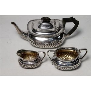 A page Keen and page three piece silver plate teaset, teapot…