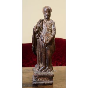 A Continental carved wood figure of a Saint, 18th century,…