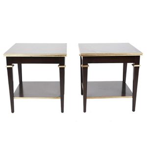 After Maison Jansen pair of parcel-gilt and stained wood side…