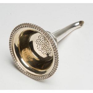 A Victorian silver plate wine funnel by Elkington & Co, 1853