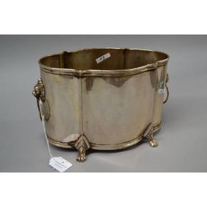 French silver plate jardiniere, approx 28 cm long, 17 cm high