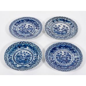 Straits Chinese Blue & White Plates with Foliage Design - Ceramics ...