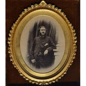 A Victorian framed portrait of a gentleman, c.1870-1890 silver…