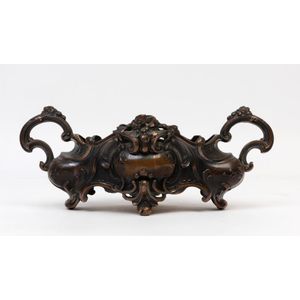A bronze jardiniere, French, 19th century, 12 cm high