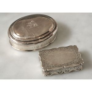 Two sterling silver boxes, various dates and makers, comprising…
