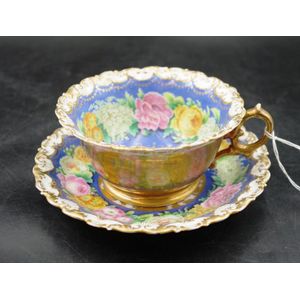 Antique Russian porcelain breakfast cup & saucer ornate floral…