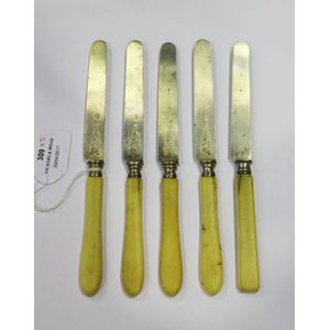 Four French silver bladed knives by Cardeilhac, impressed with…