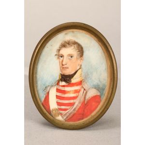 19th century English portrait miniature, portrait of Captain…