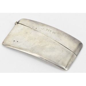A sterling silver card case, monogrammed J.Mc.W, Deakin &…