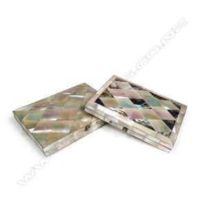 Two Victorian mother-of-pearl card cases, rectangular form,…