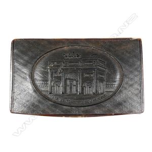 A 19th century horn snuff box, rectangular form, the lid…
