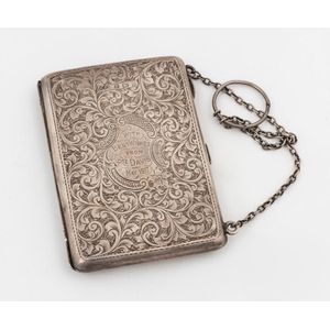 A Victorian sterling silver dance card case, maker's mark E. J.…