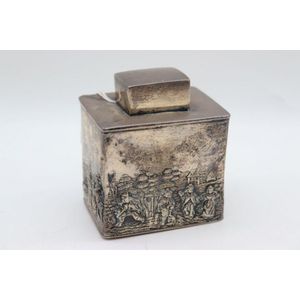 Sterling silver embossed tea caddy, beautifully embossed…