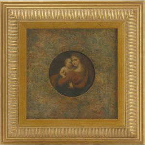 A German Stobwasser papier mache roundel, first half 19th…