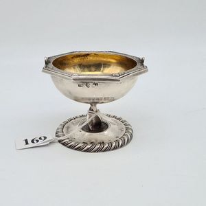 Russian silver, 84 silver salt cellar with gilded bowl and…