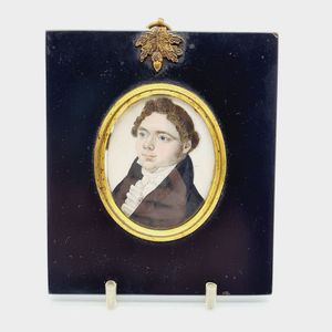Miniature portrait, 19th century hand painted on ivory…