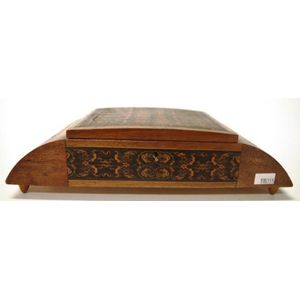 Antique Tunbridge musical jewellery box with fitted interior,…