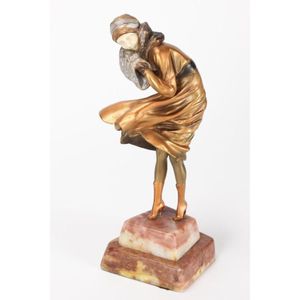 Art Deco style bronze and ivory figure, after Demetre Chiparus…