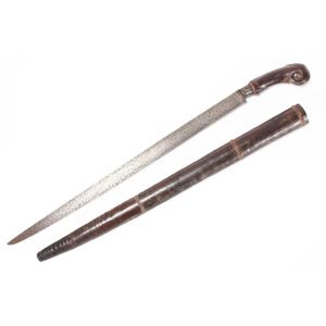 Carved Pakak Batak Kalasan Sword with Bamboo Sheath - Edged Weapons ...