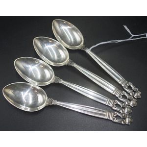 GEORG JENSEN STERLING SILVER DENMARK TEASPOON ARGO PATTERN 6 1//4/" NO MONO