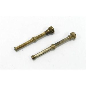 Two miniature telescopic pencils with an amethyst and garnet…