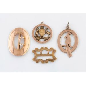 Antique Australian 9ct rose and yellow gold fobs and buckles,&hellip;