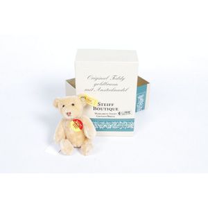 Teddy Bear, boxed Miniature Steiff with brooch backing, height…