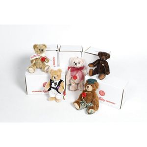 Teddy Bears, five assorted Hermann boxed Miniatures