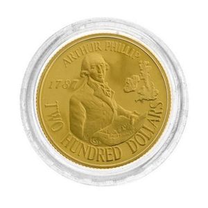 1987 Australian 200 dollar proof gold coin; first fleet…