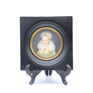 Hand painted miniature, depicting portrait of a 19th century…