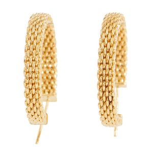 Tiffany & Co. 18ct Gold Mesh Hoop Earrings - Earrings - Jewellery