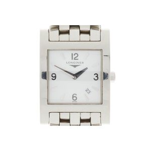 Longines Square Dial Quartz Watch with Brick Pattern Bracelet - Watches ...