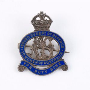 Sterling silver & blue enamel badge issued 'To Women of…