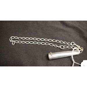 Sterling silver cigar holder case & fob chain both with English…