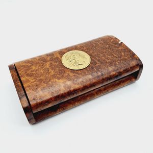 Cigar box, burr walnut cigar box with carved edges and gilded…