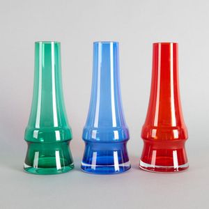 Three Colored Glass Vases by Riihimaen Lasi Oy - Scandinavian - Named ...