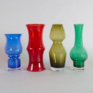 Colorful Riihimaen Glass Vases Set - Scandinavian - Named Designers - Glass