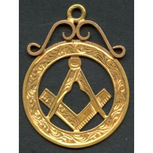1900s (circa) Freemasonry fob badge, 15ct gold (3.97g, 34 mm x…