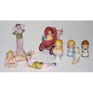 Collection eight various ceramic dolls including 3 various…