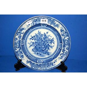 English pottery blue and white plate